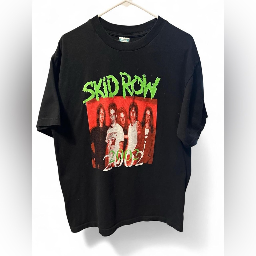 Y2K 2002 Skid Row Tour Champ Activewear Cotton T-shirt Large